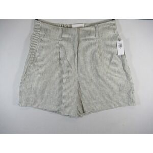 NEW Old Navy Hickory Stripe Pleated Chino Shorts Women Medium High Rise